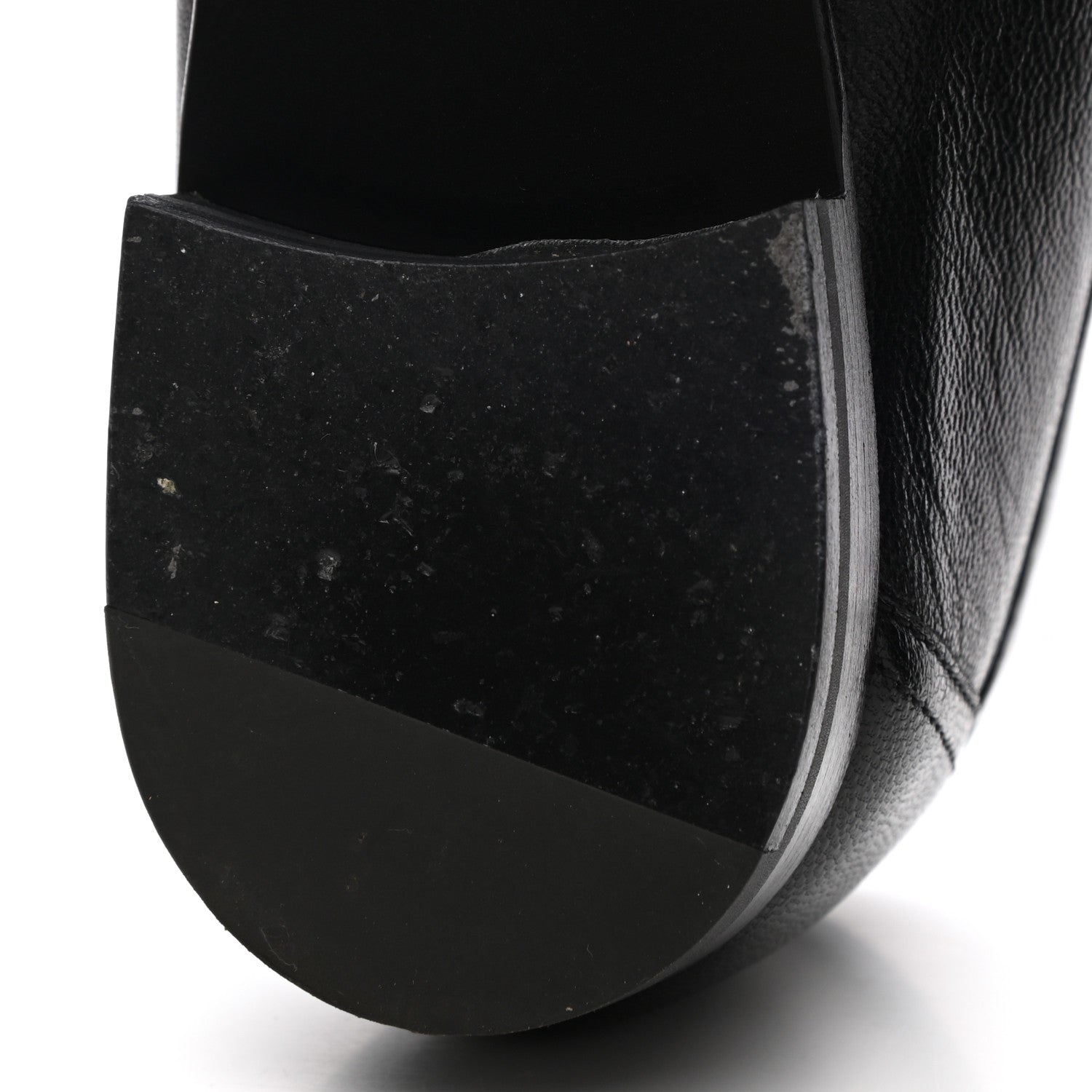 Hermes Goatskin Womens Paris Loafers 38.5 Black 10 of 11