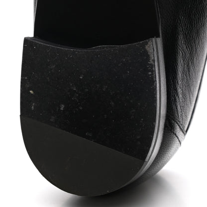 Hermes Goatskin Womens Paris Loafers 38.5 Black 10 of 11