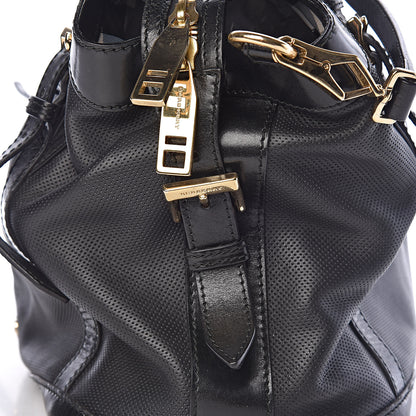 Burberry Calfskin Perforated Ellers Satchel Black 10 of 31