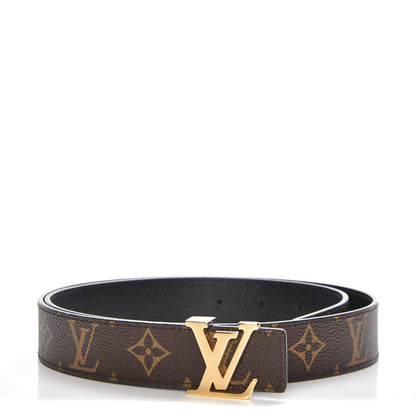 Louis Vuitton Calfskin Monogram 30mm LV Initiales Reversible Belt 90 36 Black 1 of 6