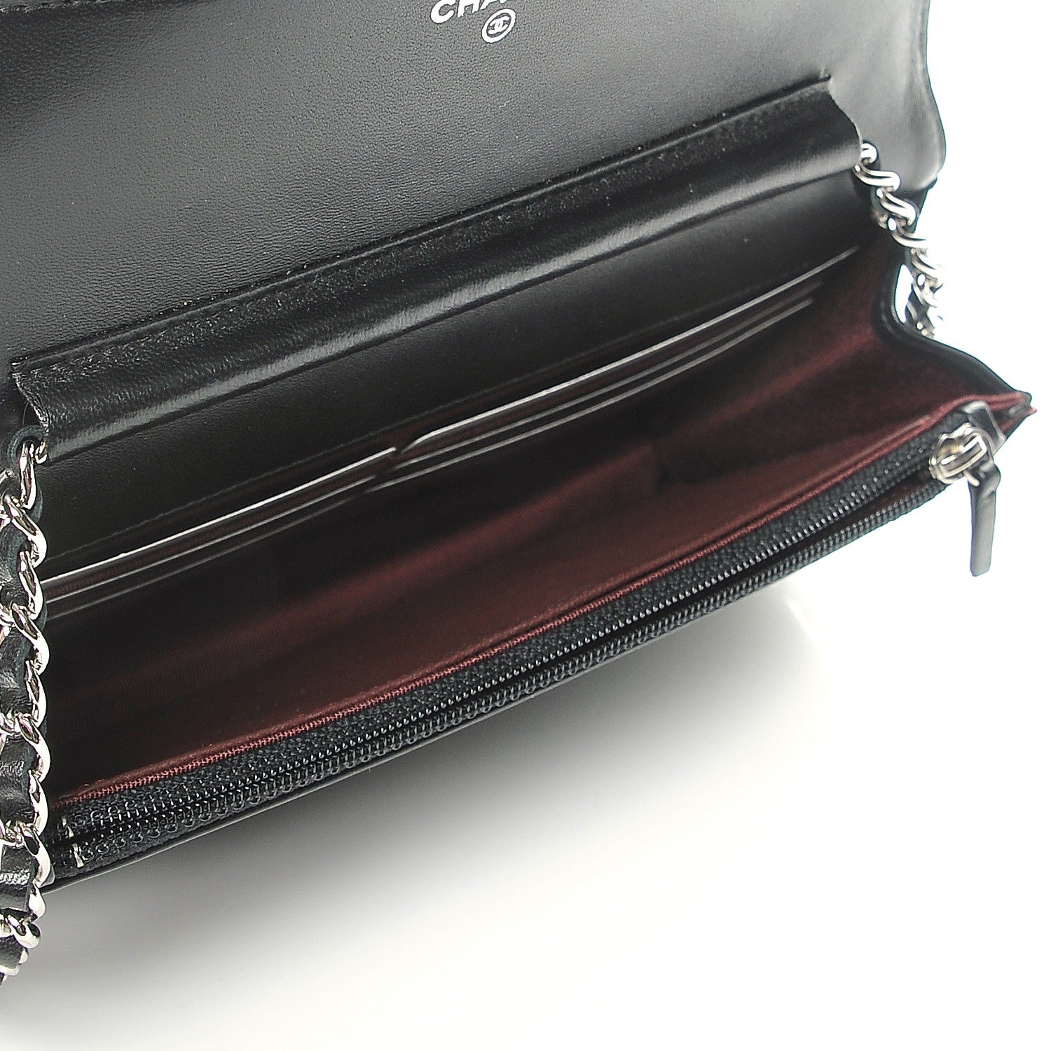 Chanel Lambskin Quilted Wallet On Chain WOC Black 5 of 8