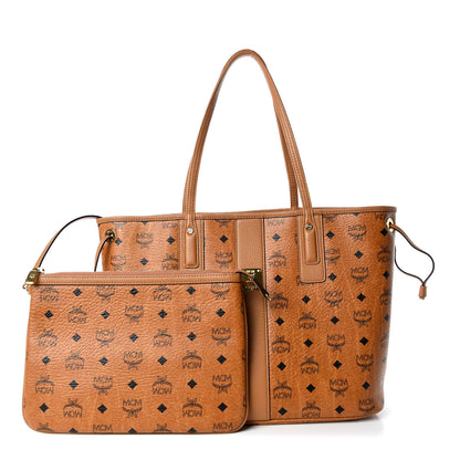 MCM Visetos Medium Liz Reversible Shopper Tote Cognac 1 of 17