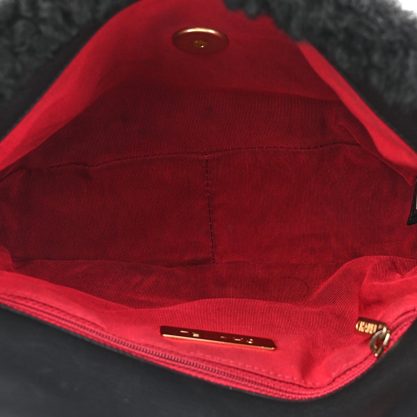 Shearling Sheepskin Medium Chanel 19 Flap Black