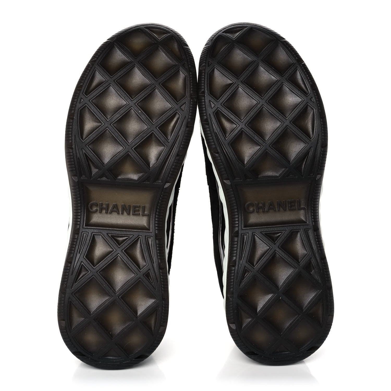 Chanel Fabric Suede CC Sneakers 38 Black Dark Grey 5 of 11