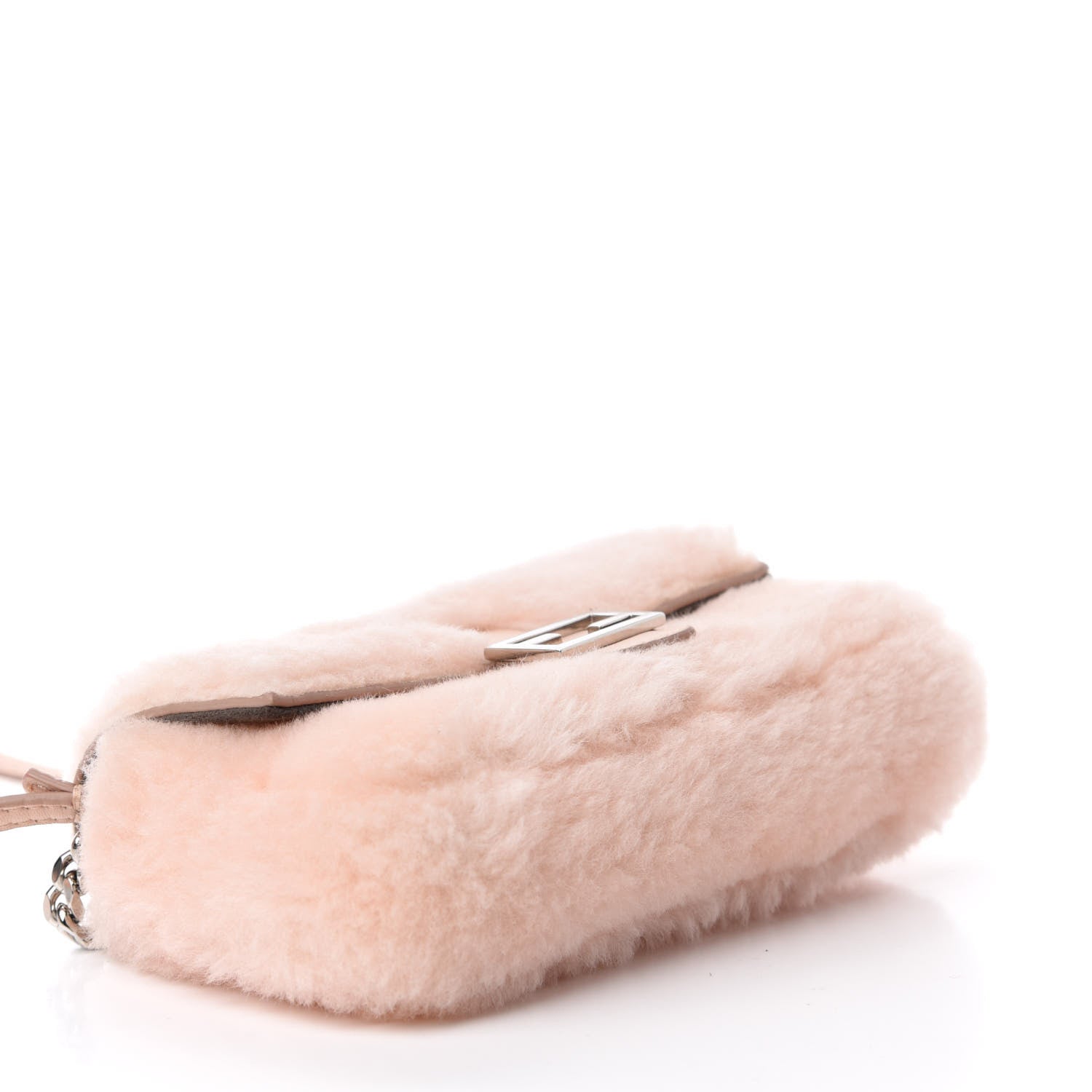 Fendi Shearling Shiny Nappa Micro Baguette Light Rose 3 of 9