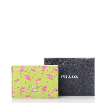 Prada Saffiano Watermelon Print Card Holder Erba 8 of 8