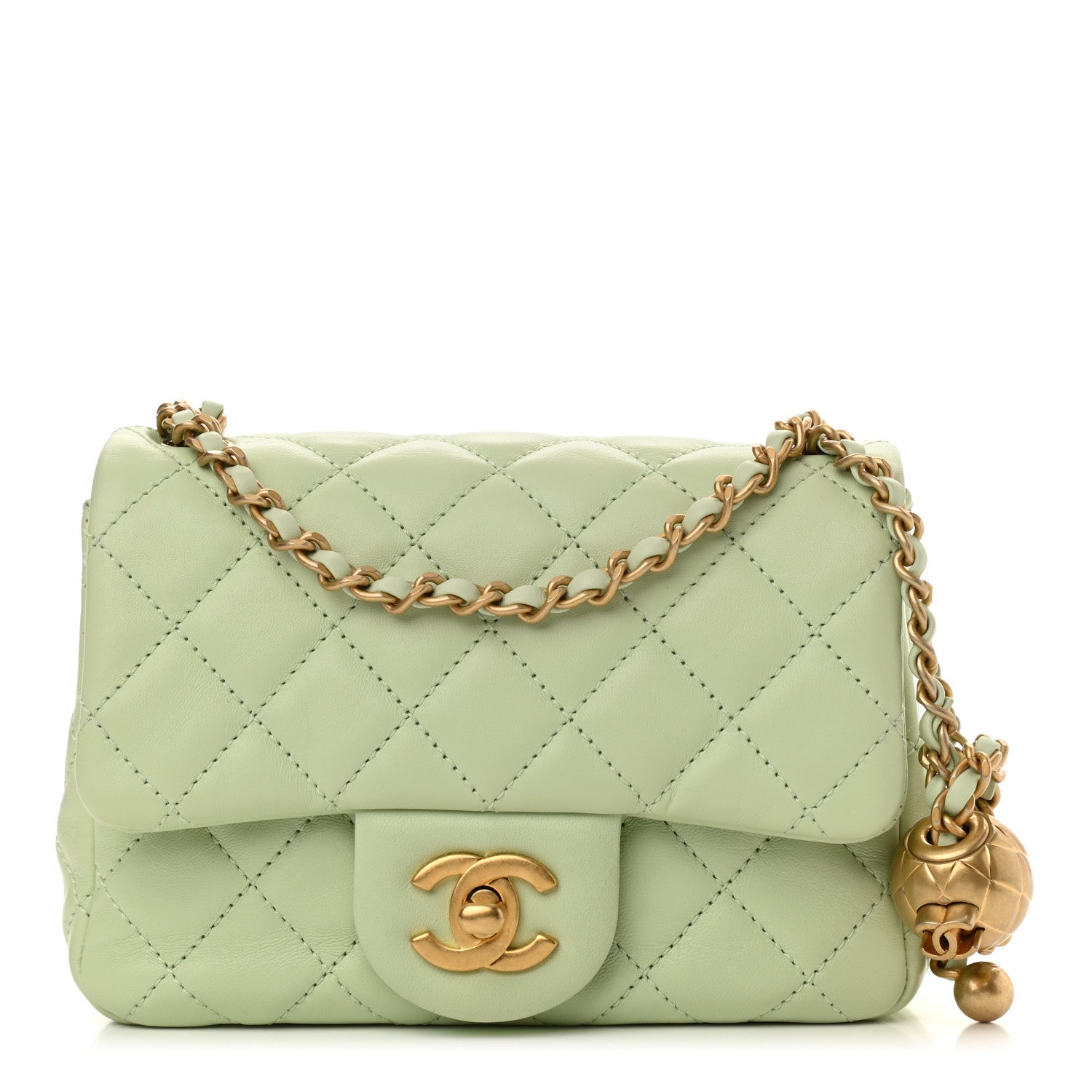 Chanel Lambskin Quilted Mini Pearl Crush Flap Light Green 1 of 11