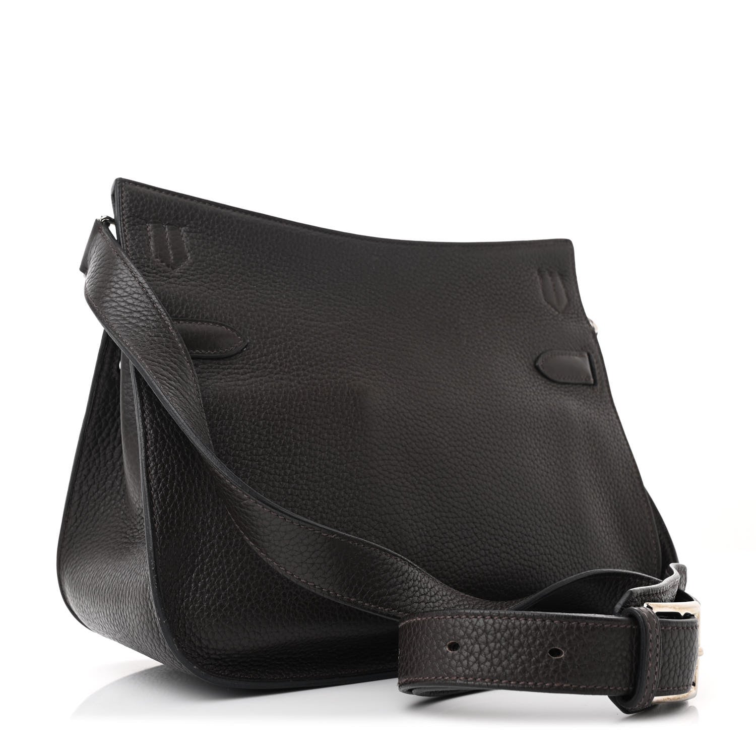 Hermes Taurillon Clemence Jypsiere 28 Chocolate 3 of 10