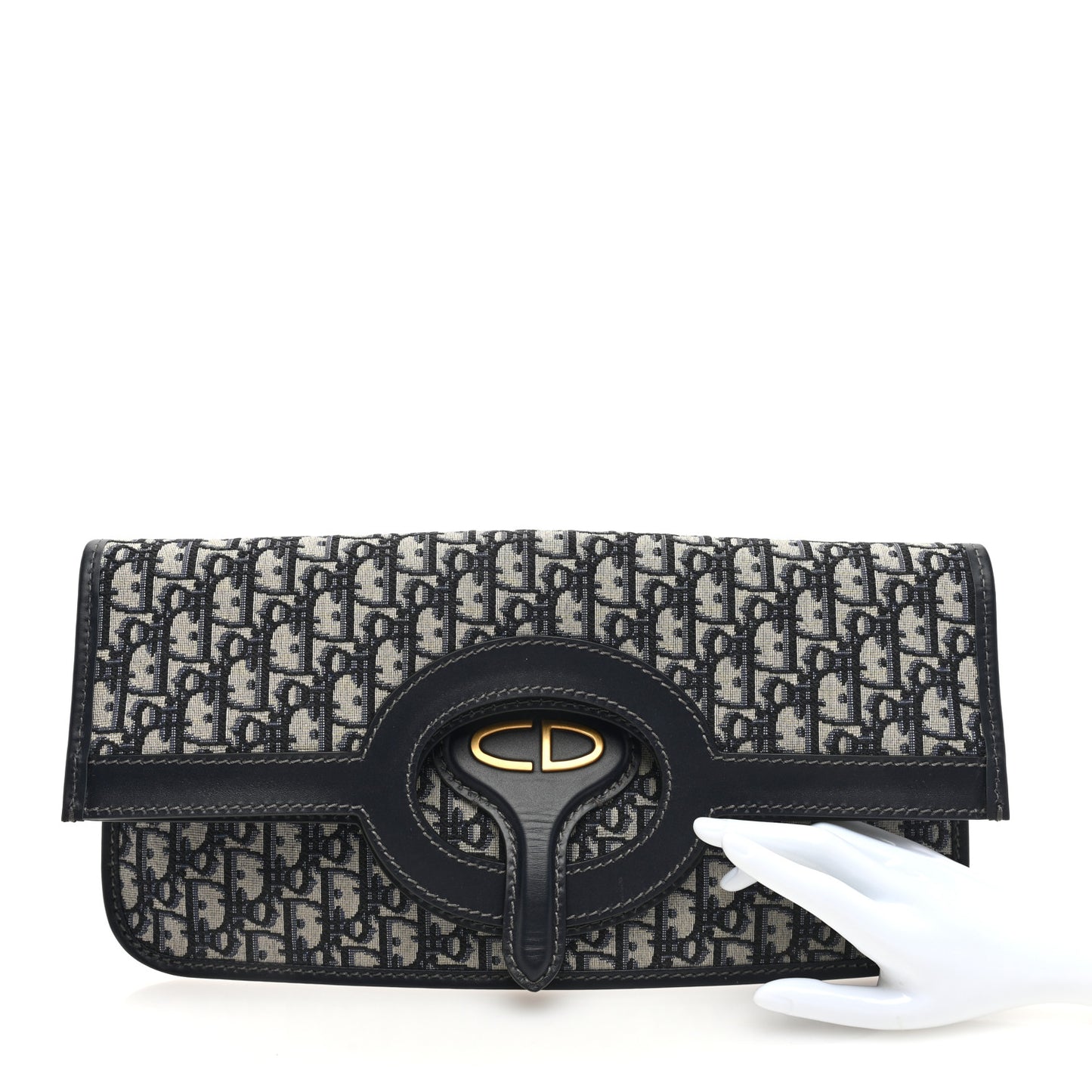 Oblique Fold Over Clutch Blue
