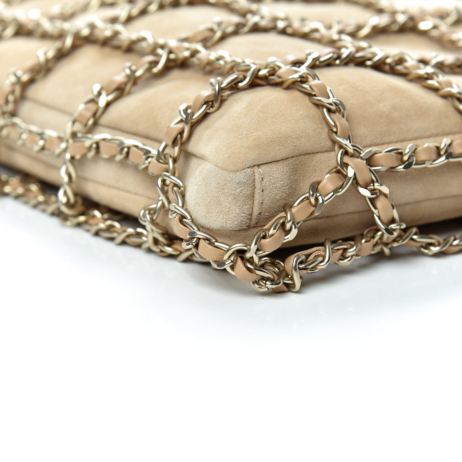 Chanel Suede Goatskin Large Shopping Chain Tote Beige 6 of 9