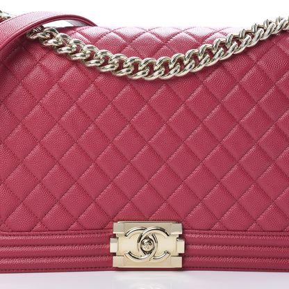 Chanel Caviar Quilted New Medium Boy Flap Dark Pink 8 of 12