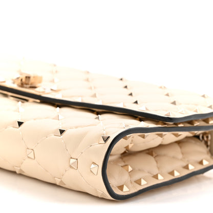 Valentino Garavani Lambskin Rockstud Spike Wallet on Chain Light Ivory 9 of 9