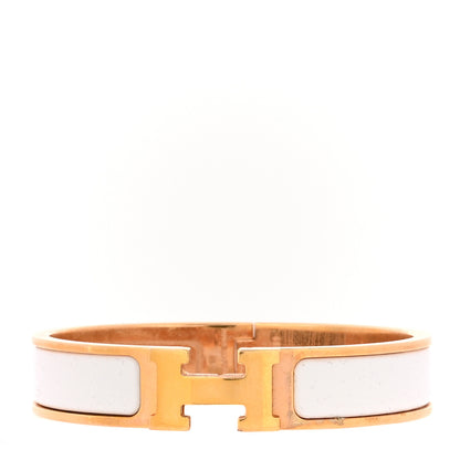 Hermes Enamel Narrow Clic Clac H Bracelet PM White 1 of 5