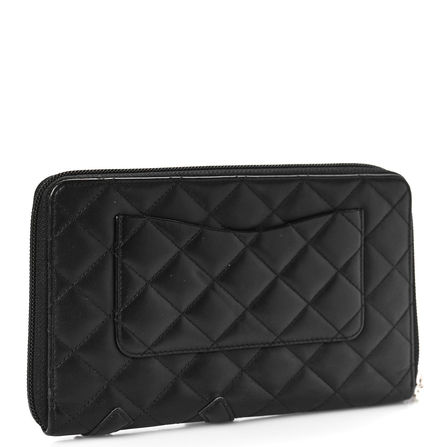 Chanel Calfskin Cambon Zip Around Organizer Wallet Black 5 of 12