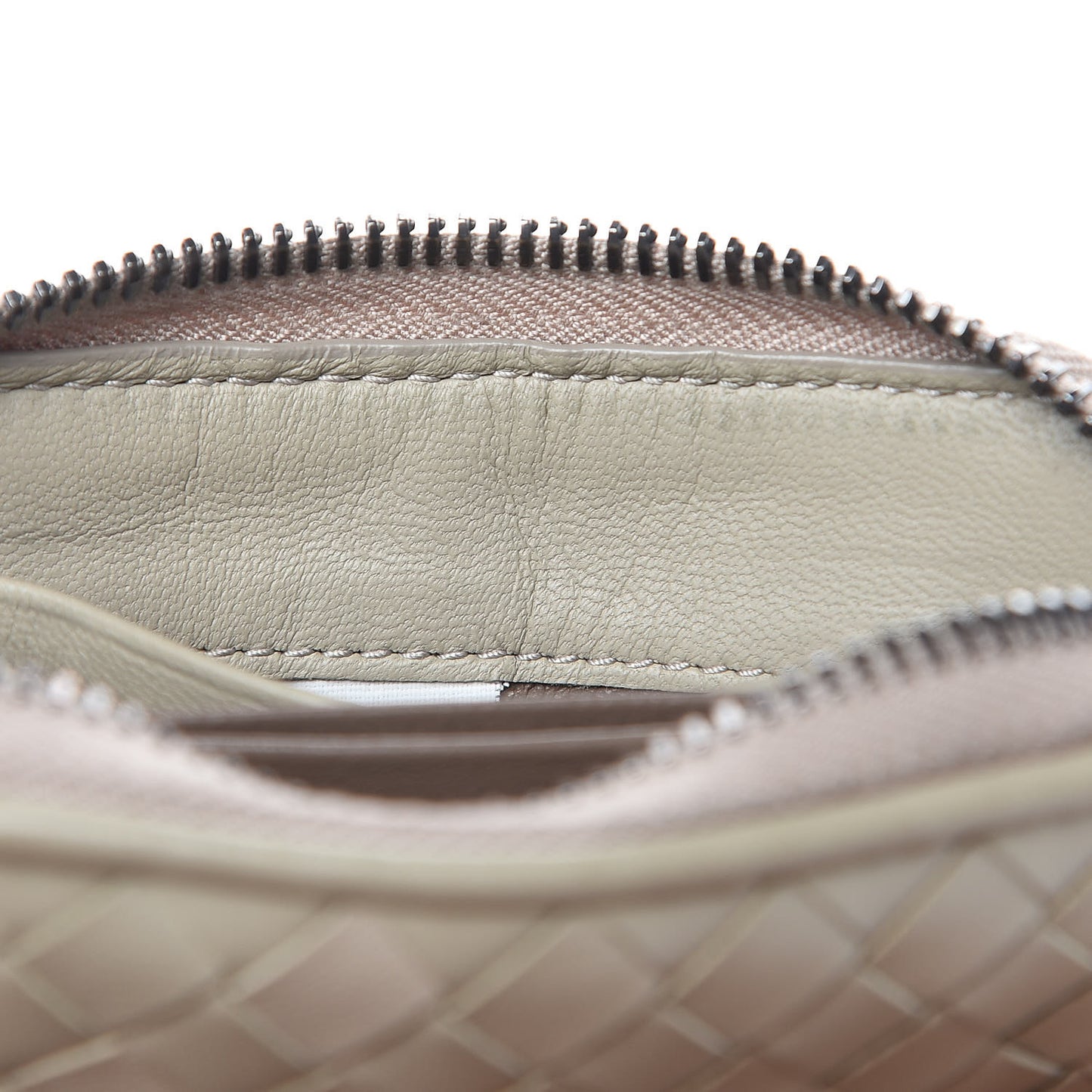 Nappa Intrecciato Zip Around Coin Purse Fume