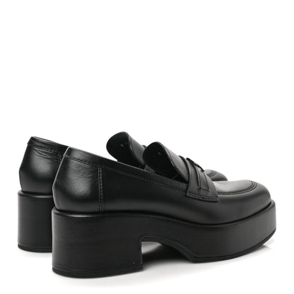 Chanel Calfskin CC Platform Loafers 38 Black 3 of 8