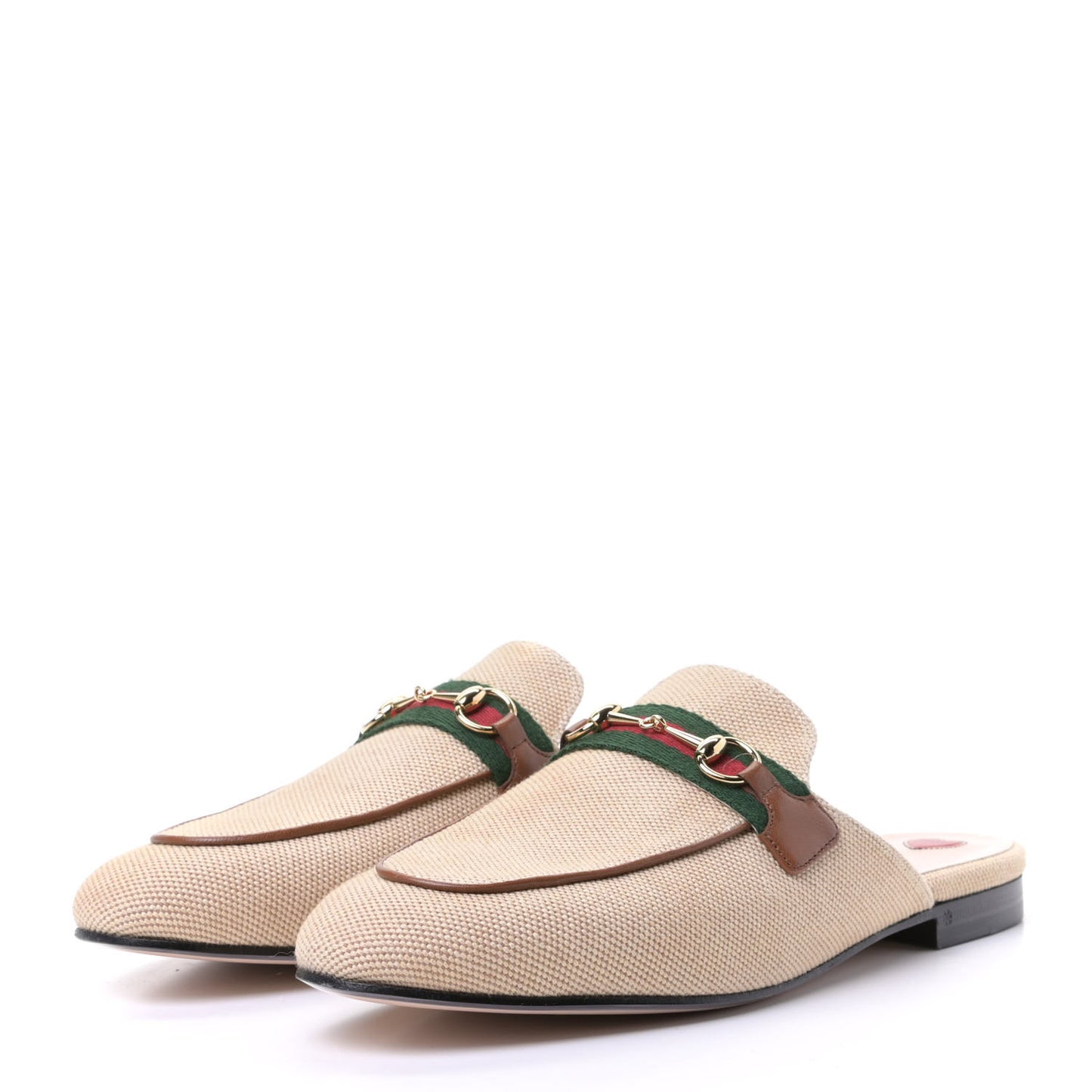Canvas Vintage Charlotte Web Princetown Slippers 41 Sand Cuir