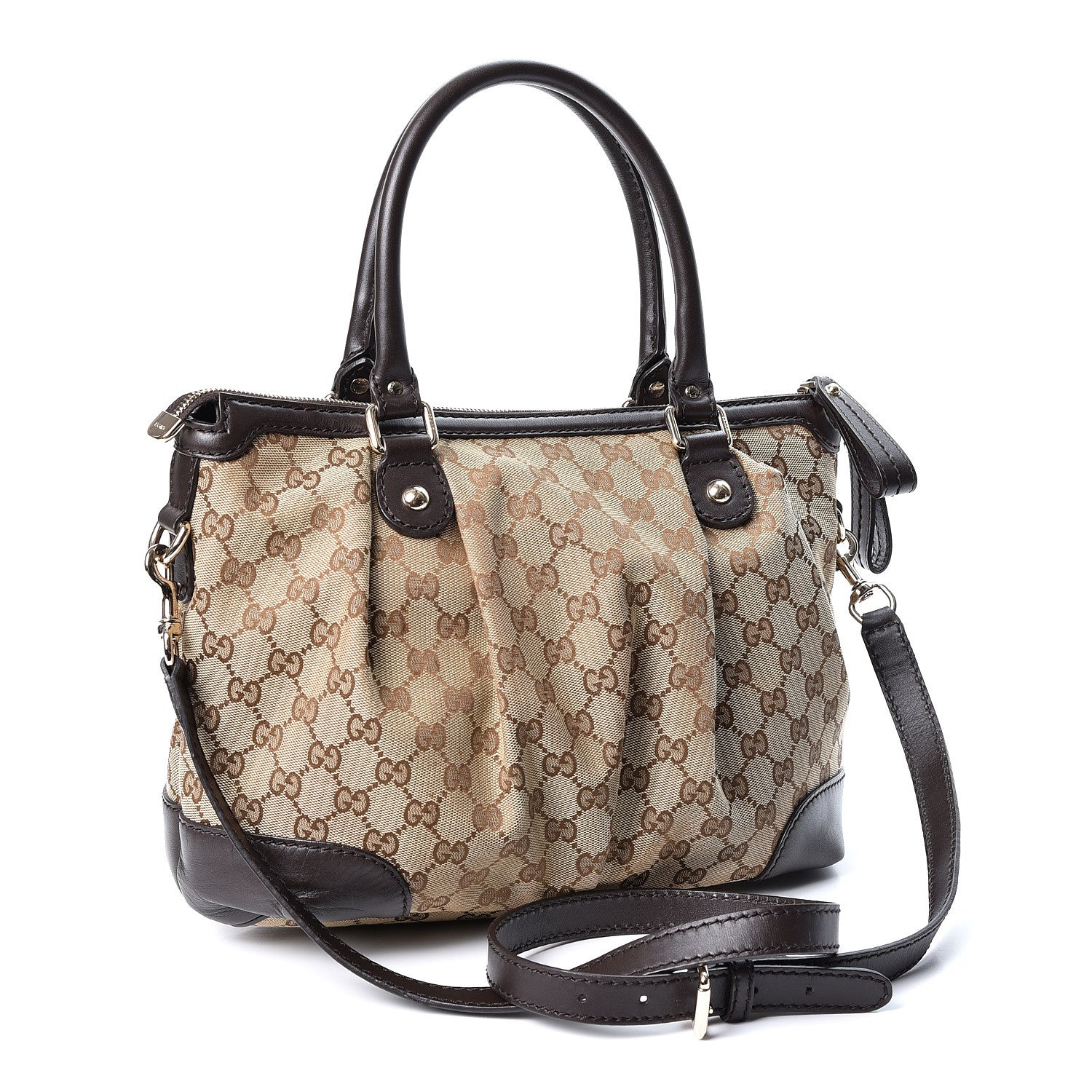 Gucci Monogram Medium Sukey Top Handle Dark Brown 2 of 9