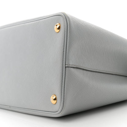 Prada Saffiano Cuir Medium Double Bag Granito Acquamarina 10 of 15