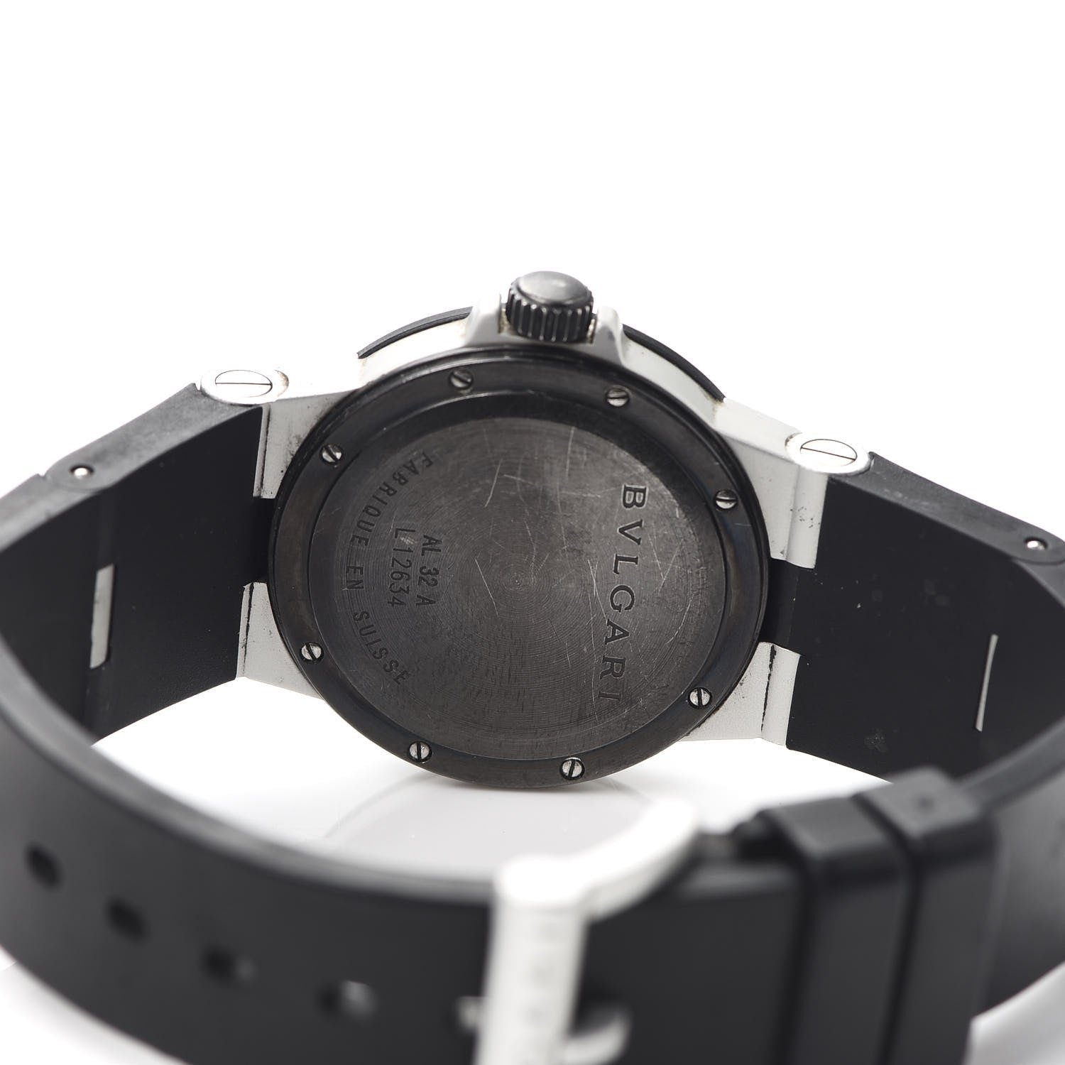 Bulgari Aluminum Rubber 32mm Diagono Quartz Watch 4 of 5