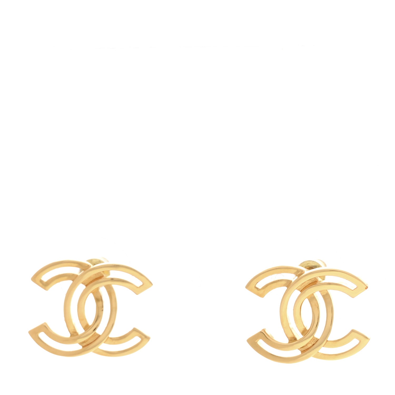 Chanel Metal Obazine CC Earrings Gold 1 of 4