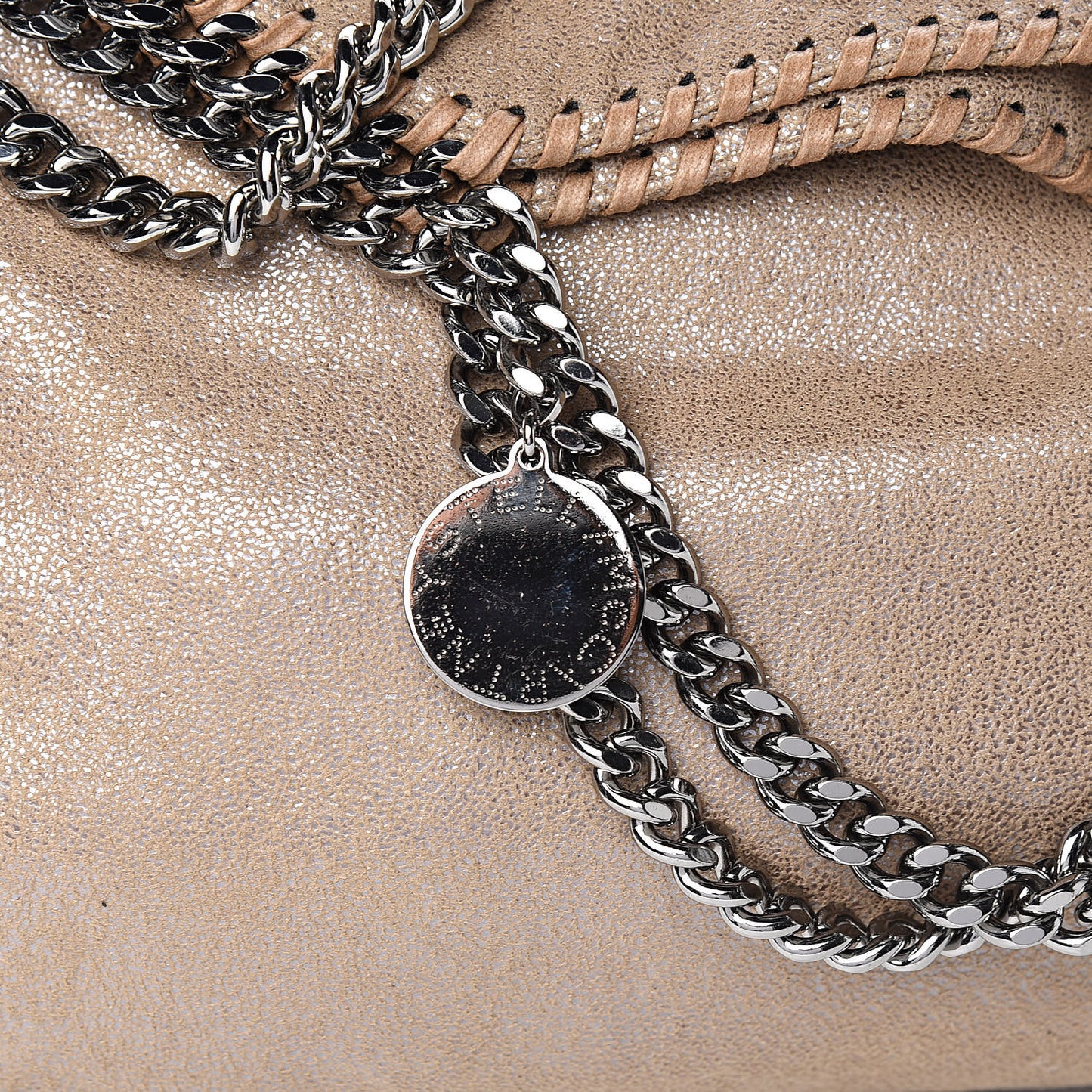 Shaggy Deer Falabella Fold Over Tote Taupe