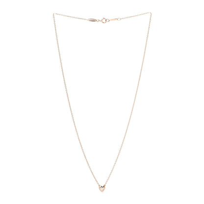 Tiffany 18K Rose Gold Diamond .17ct Elsa Peretti Diamonds by the Yard Heart Pendant Necklace 3 of 5
