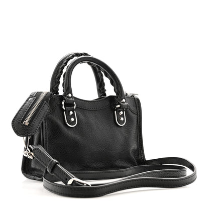 Balenciaga Chevre Silver Metallic Edge Hardware Nano City Black 3 of 12