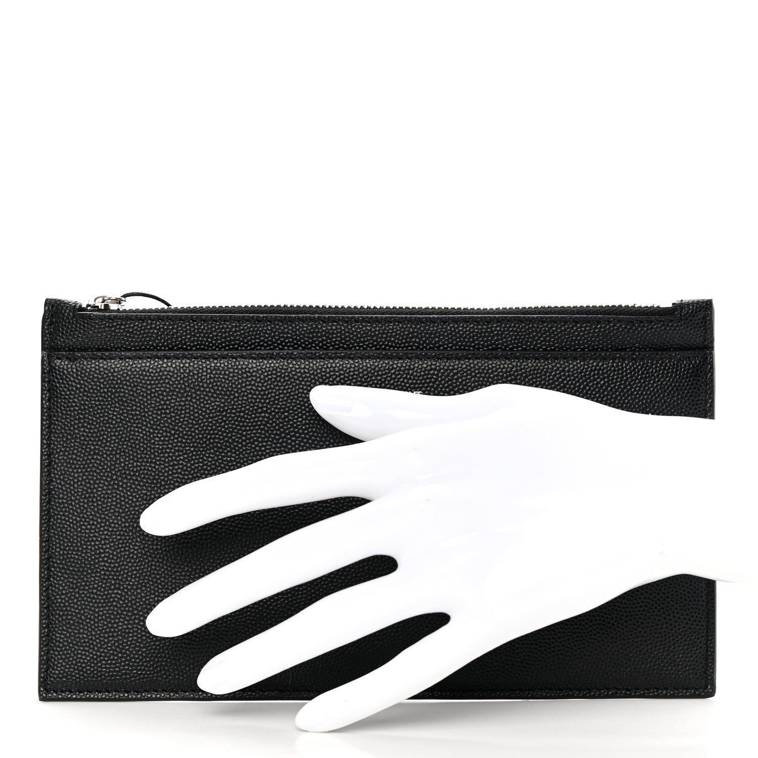Saint Laurent Grain De Poudre Zipped Pouch Black 2 of 8