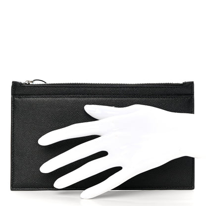 Saint Laurent Grain De Poudre Zipped Pouch Black 2 of 8