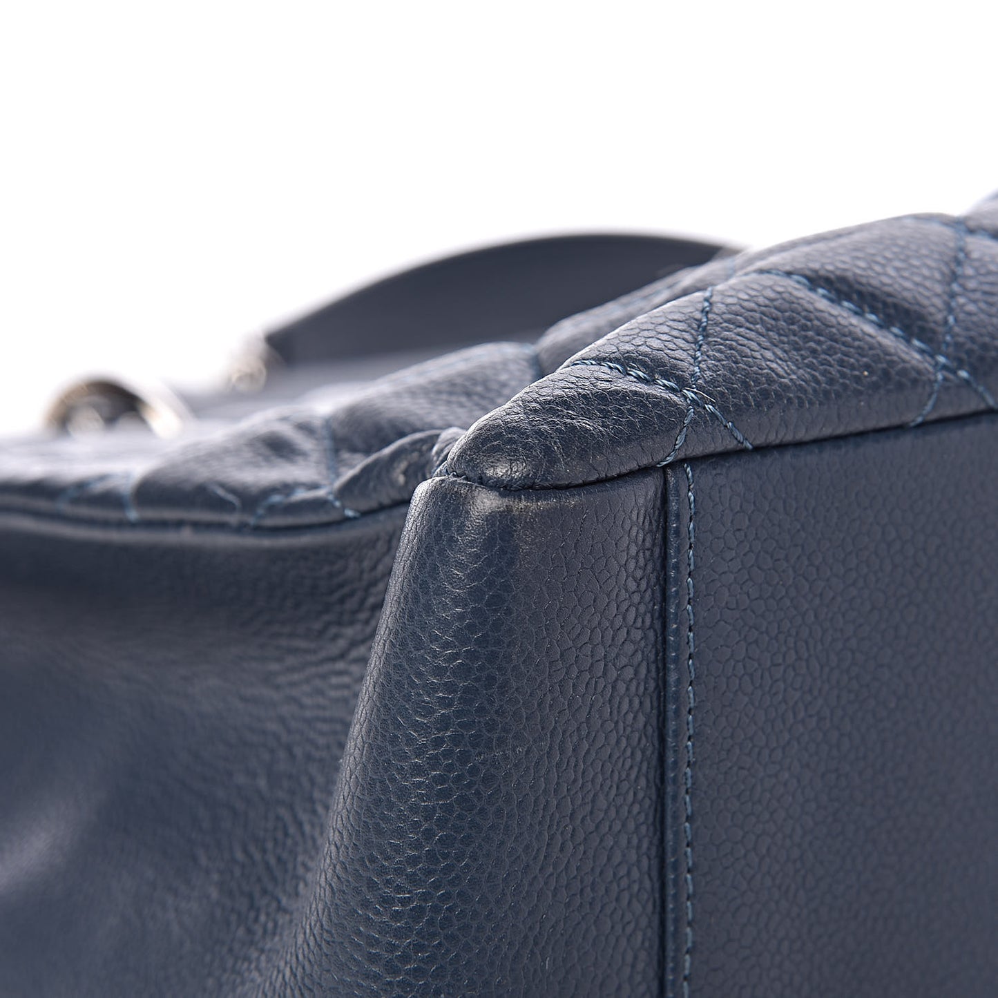 Caviar Quilted Grand Shopping Tote GST Dark Blue
