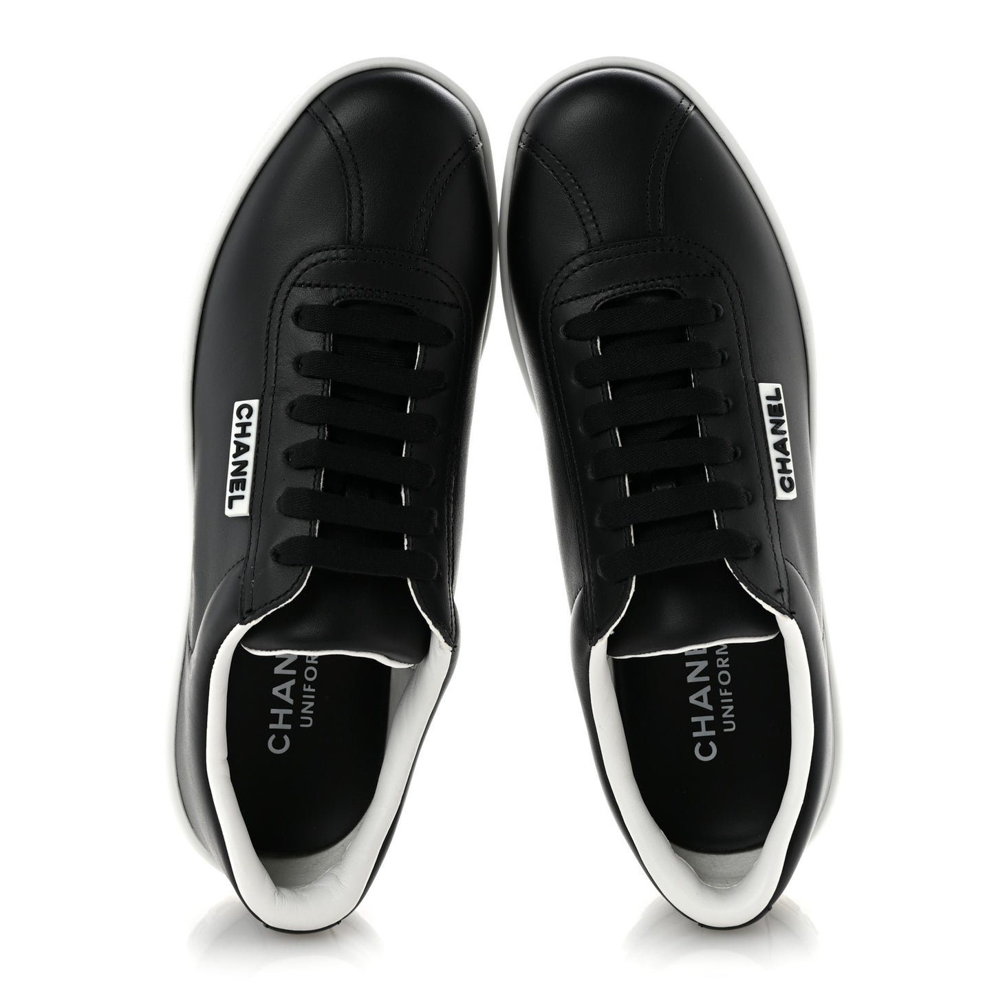 Calfskin CC Uniform Womens Sneakers 37 Black