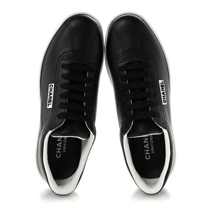 Chanel Calfskin CC Uniform Womens Sneakers 37 Black 2 of 9