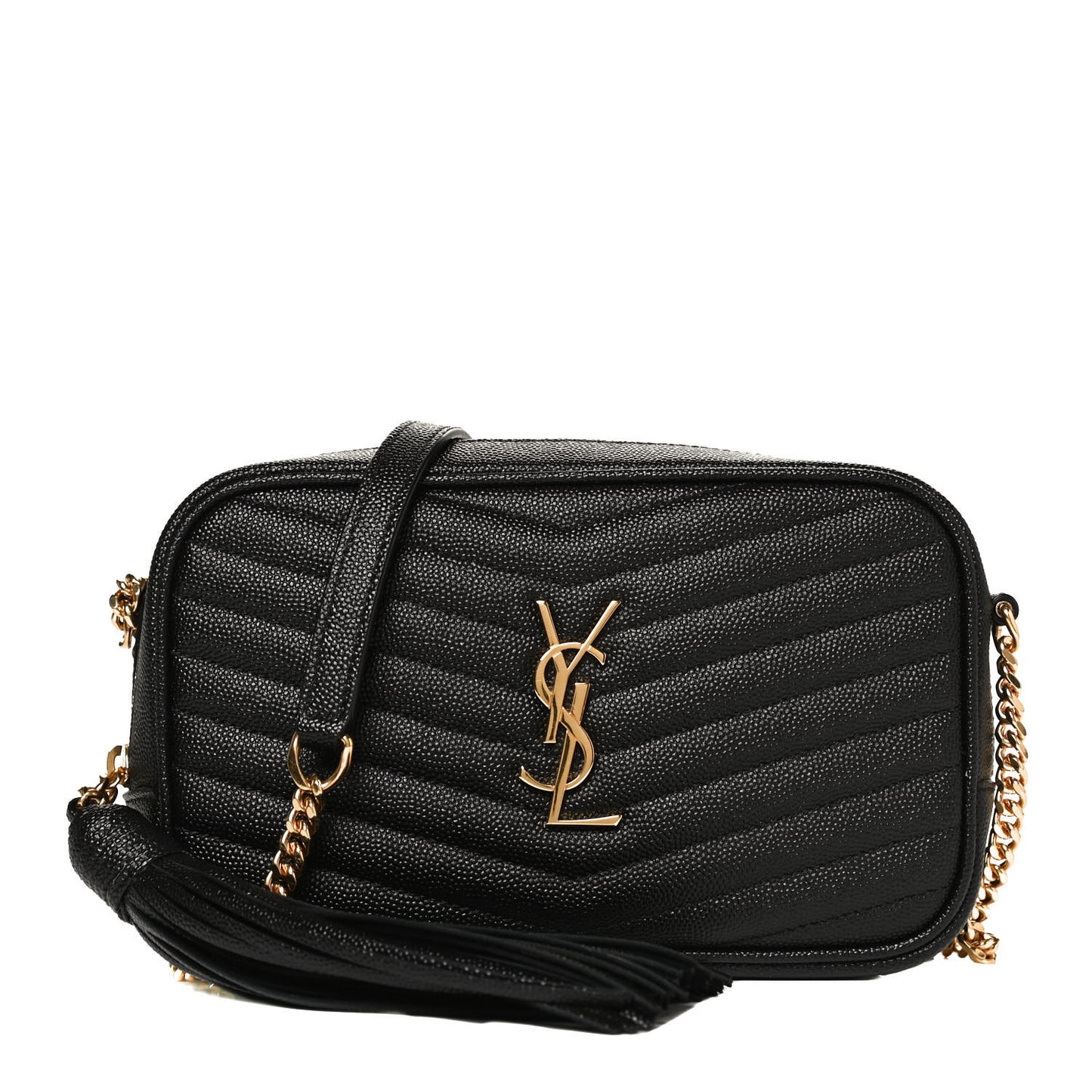 Grain De Poudre Matelasse Monogram Mini Lou Camera Bag Black