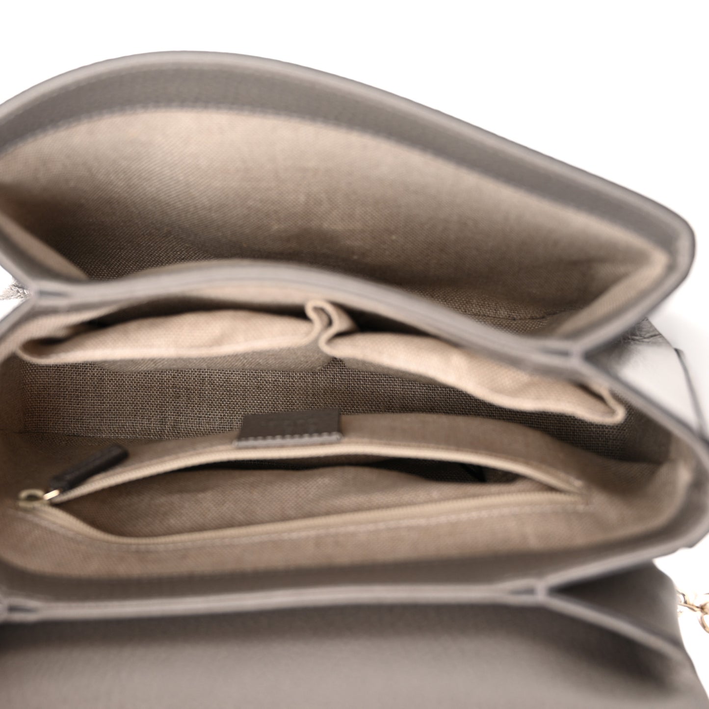 Dollar Calfskin Interlocking G Top Handle Shoulder Bag Loess