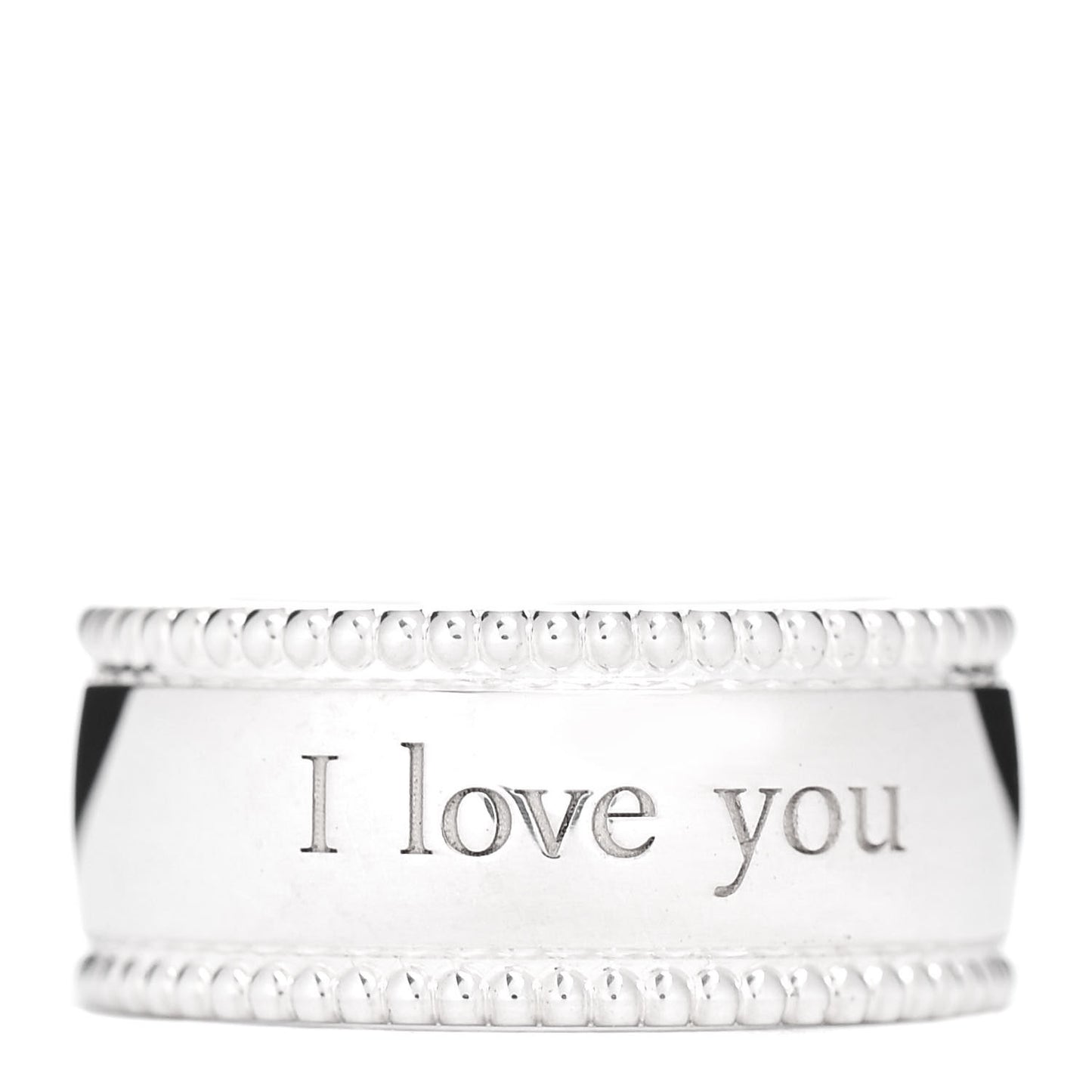 Sterling Silver Milgrain I Love You Band Ring 46 3.75