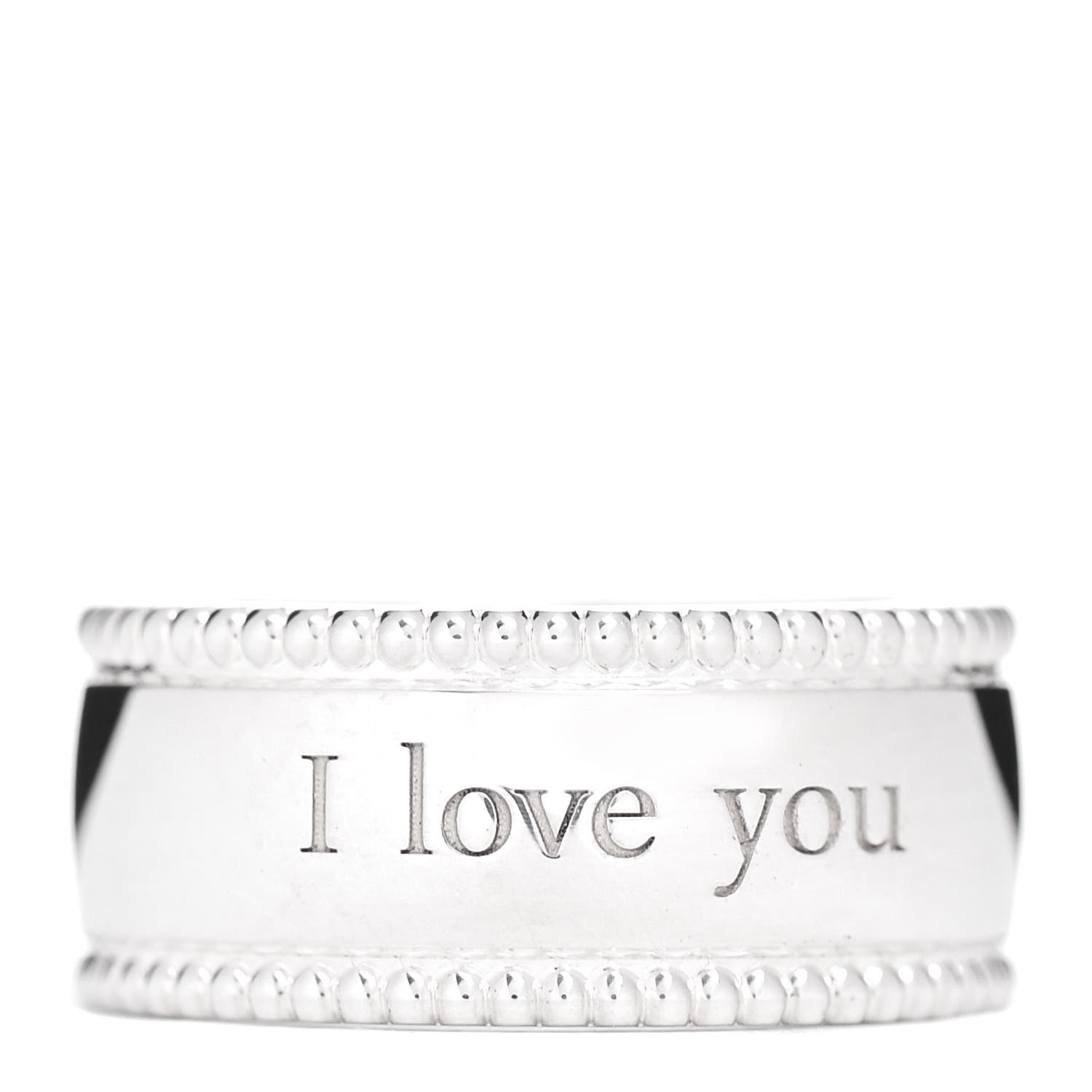 Tiffany Sterling Silver Milgrain I Love You Band Ring 46 3.75 1 of 4