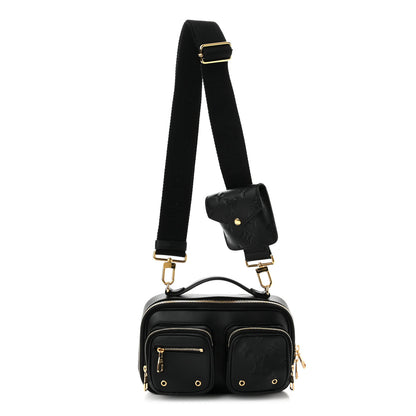 Louis Vuitton Calfskin Monogram Embossed Utility Crossbody Black 1 of 8