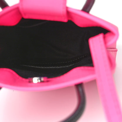 Balenciaga Squared Calfskin Logo Shopping Phone Holder Bag Acid Fuchsia 5 of 9