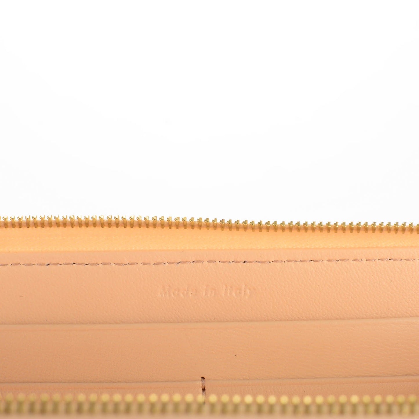 Lambskin Large Zip Around Multifunction Wallet Beige Black