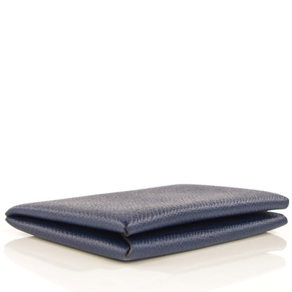 Hermes Epsom Calvi Card Case Bleu Saphir 4 of 10