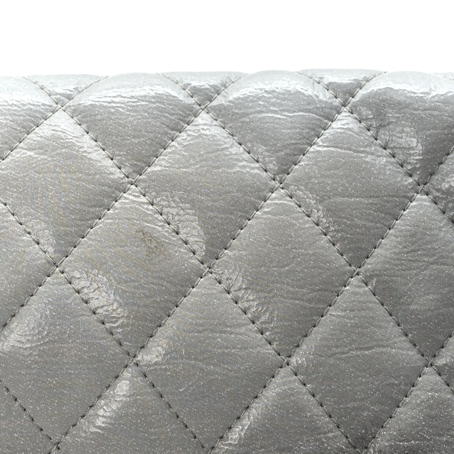 Vinyl Quilted Jumbo Melrose Degrade Flap Black