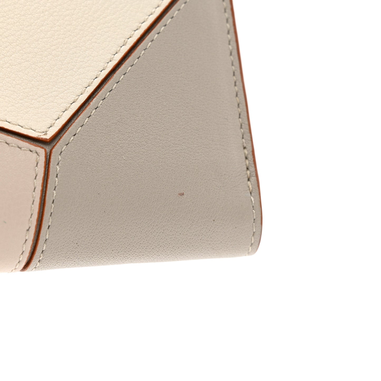 Calfskin Puzzle Zip Bi-Fold Wallet Ghost Soft White