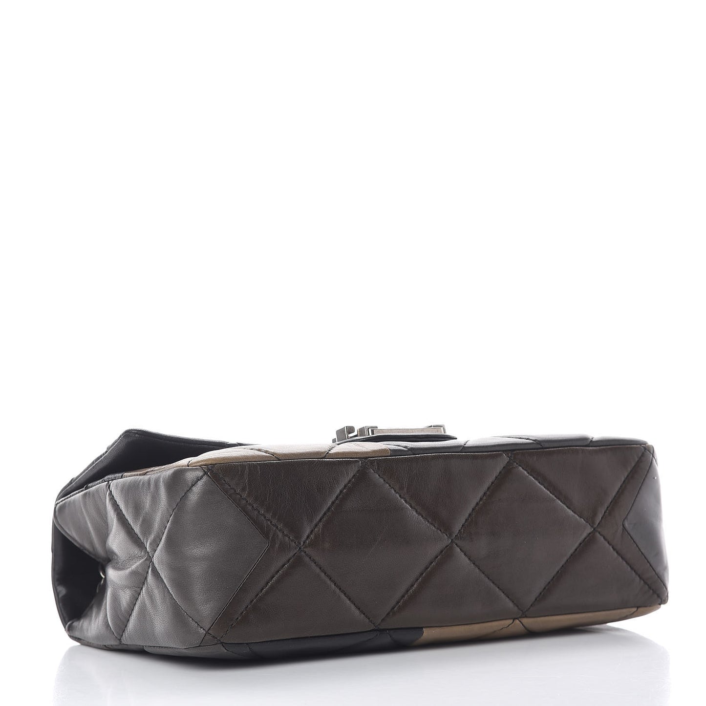 Lambskin Quilted Patchwork Boy Flap Brown
