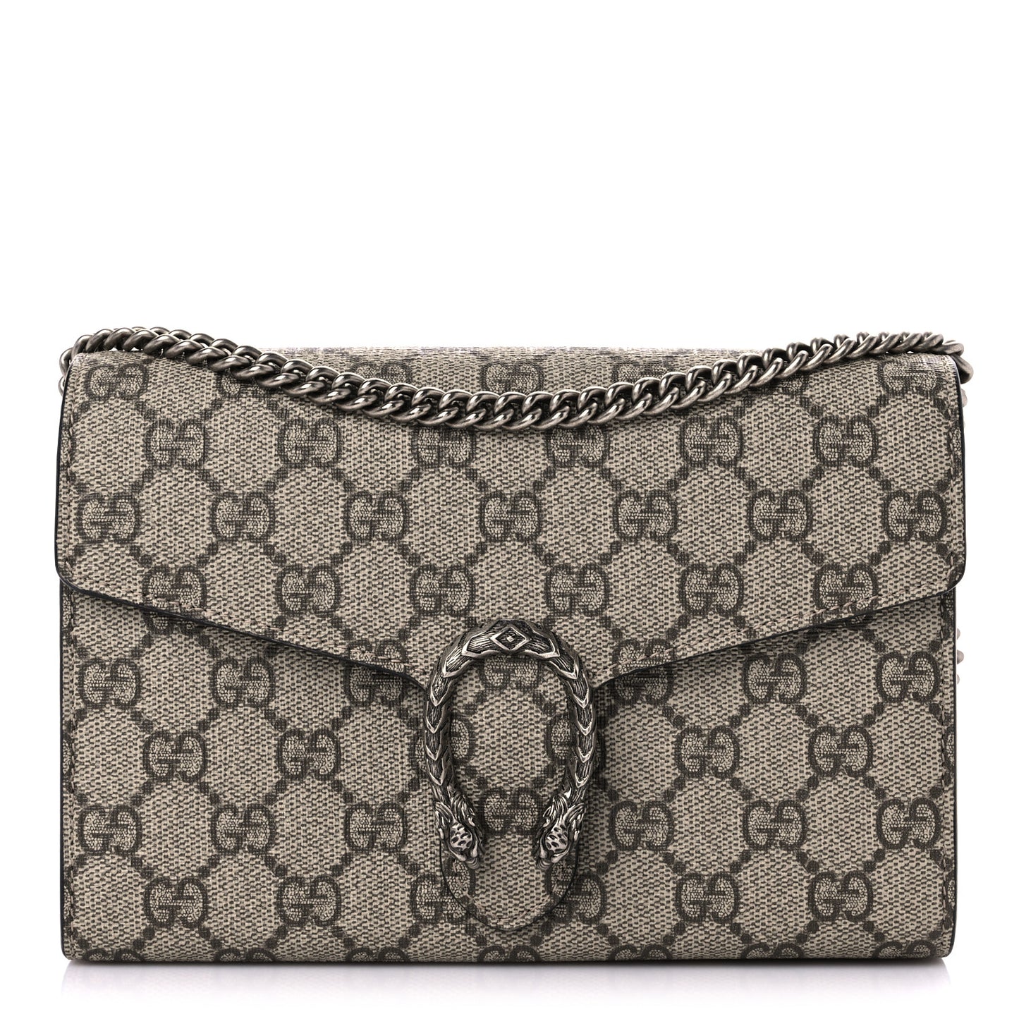 GG Supreme Monogram Mini Dionysus Chain Wallet Beige Black