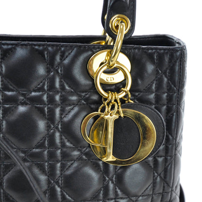 Christian Dior Lambskin Cannage Medium Lady Dior Black 5 of 9