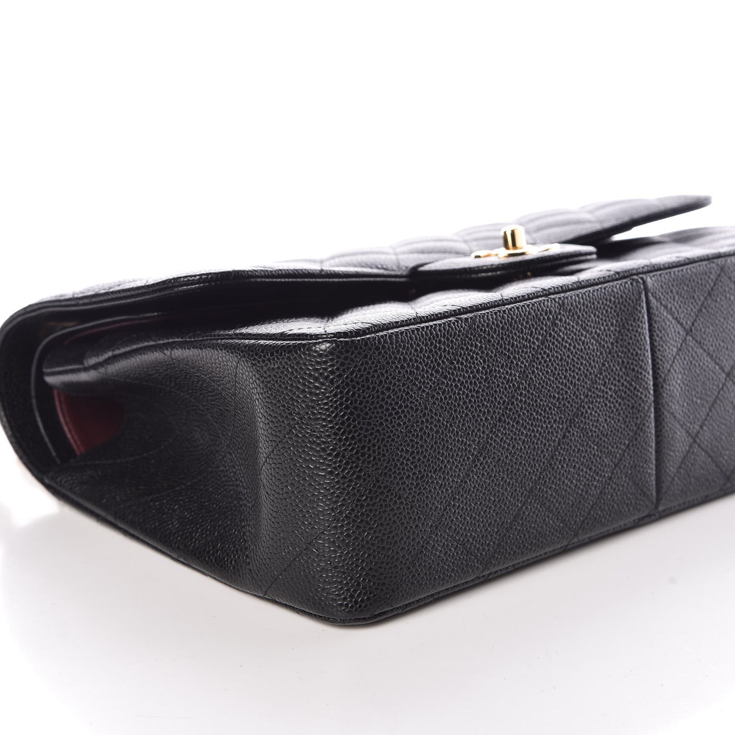Caviar Quilted Jumbo Double Flap Black