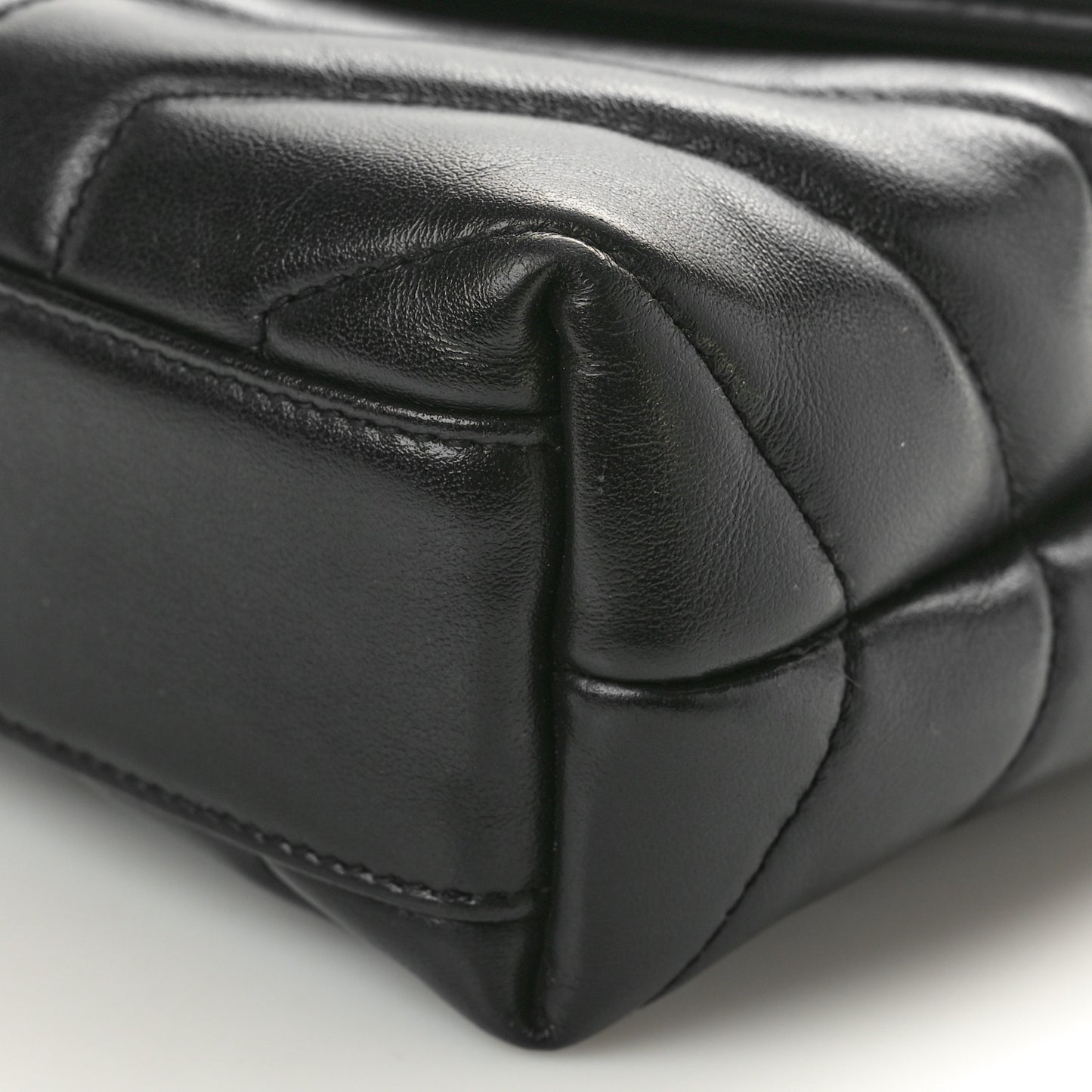 Calfskin Y Quilted Monogram Toy Loulou Crossbody Bag Black