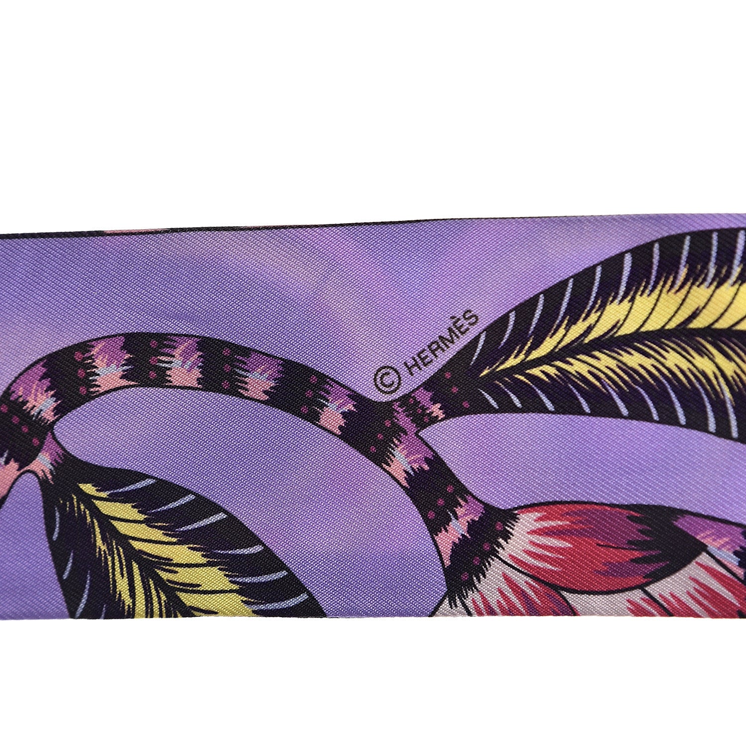 Hermes ERMES Silk Savana Dance Twilly Mauve Jaune Rose 3 of 3