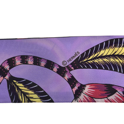 Hermes ERMES Silk Savana Dance Twilly Mauve Jaune Rose 3 of 3